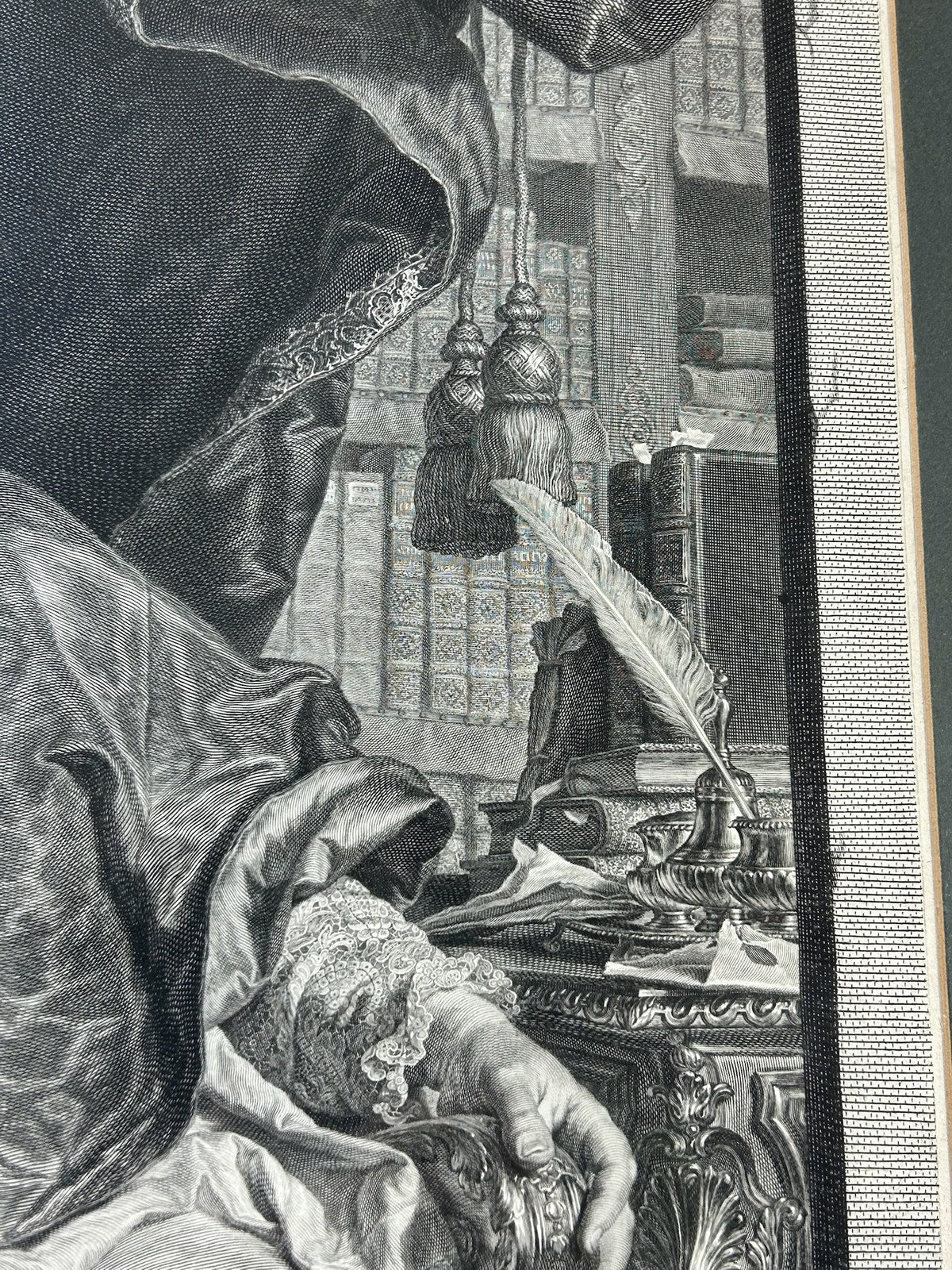 Claude Drevet after Rigaud 1736 Engraving Vintimille Archbishop of Paris Framed6