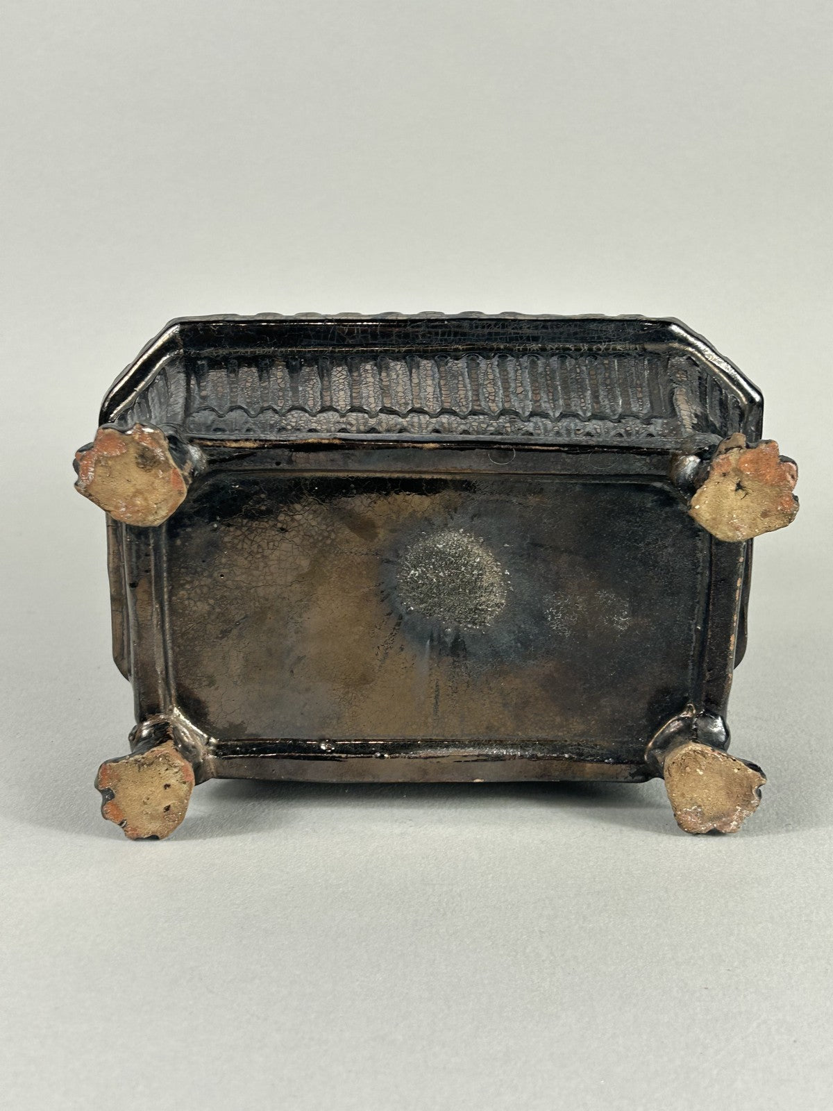 Early Staffordshire Silver Lustre Philosopher Inkstand with Four Pots