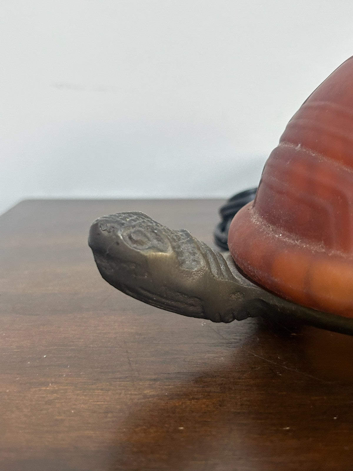 Novelty Tortoise Table Lamp Glass Shell Cast Base Untested 21cm2