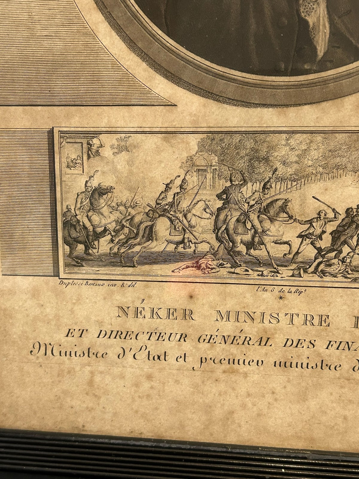 Necker Finance Minister Louis XVI French Revolution Aquatint Levachez Framed2