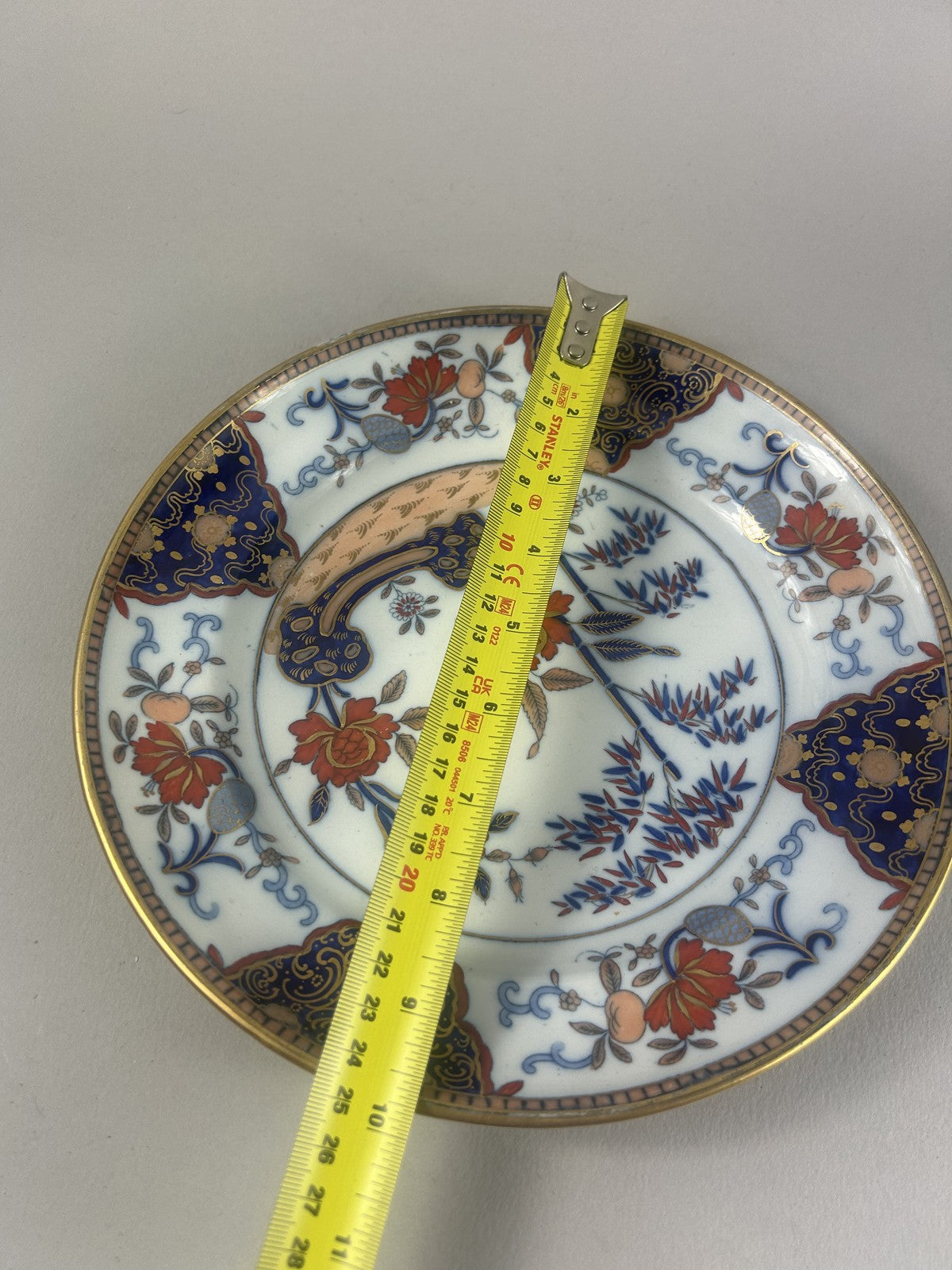 Davenport Stone China Imari Plate c1830 – 25cm Bamboo & Peony Design