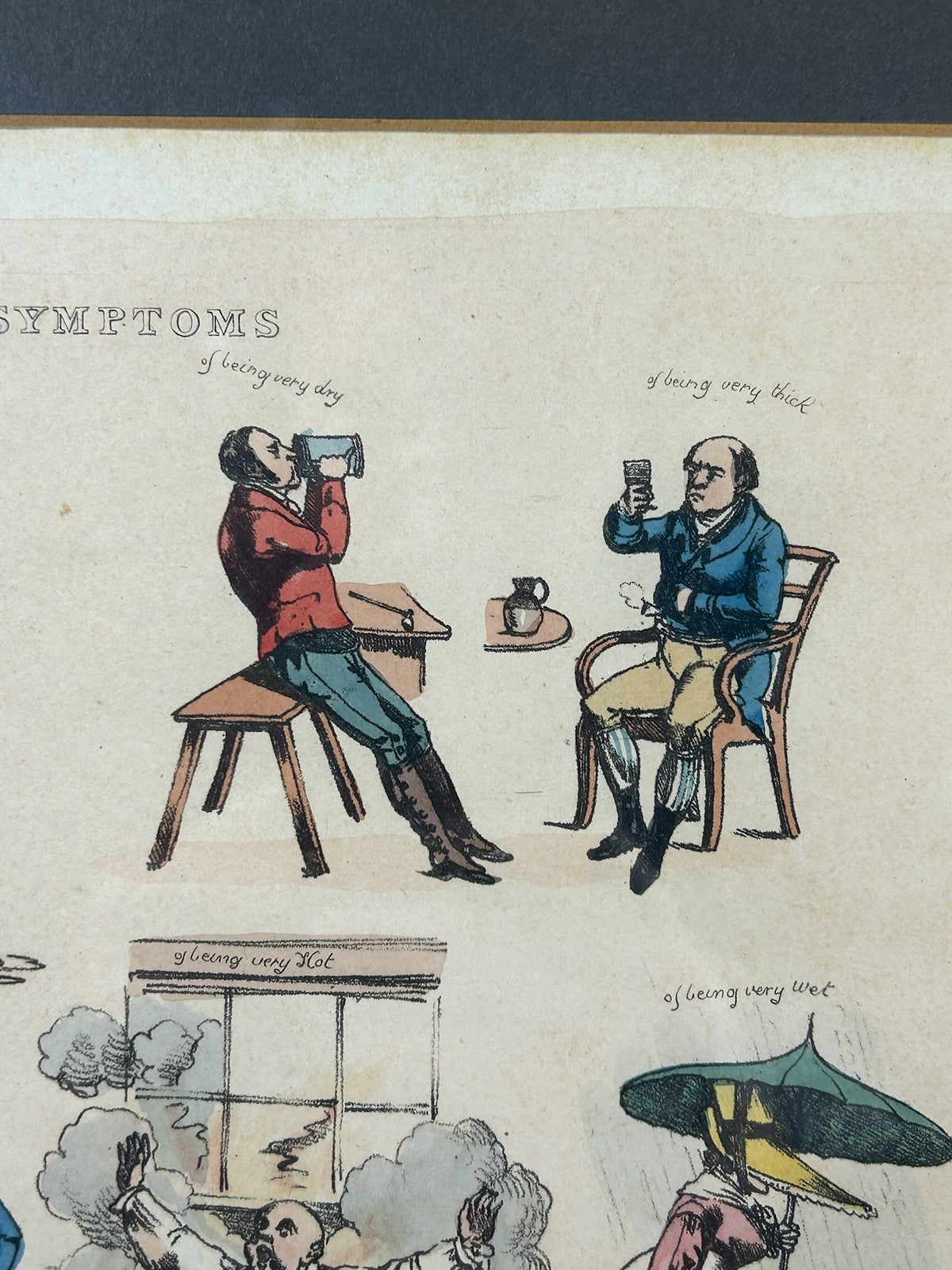 Henry Alken SYMPTOMS 1822 Hand Coloured Etching Thos McLean Regency Caricature4