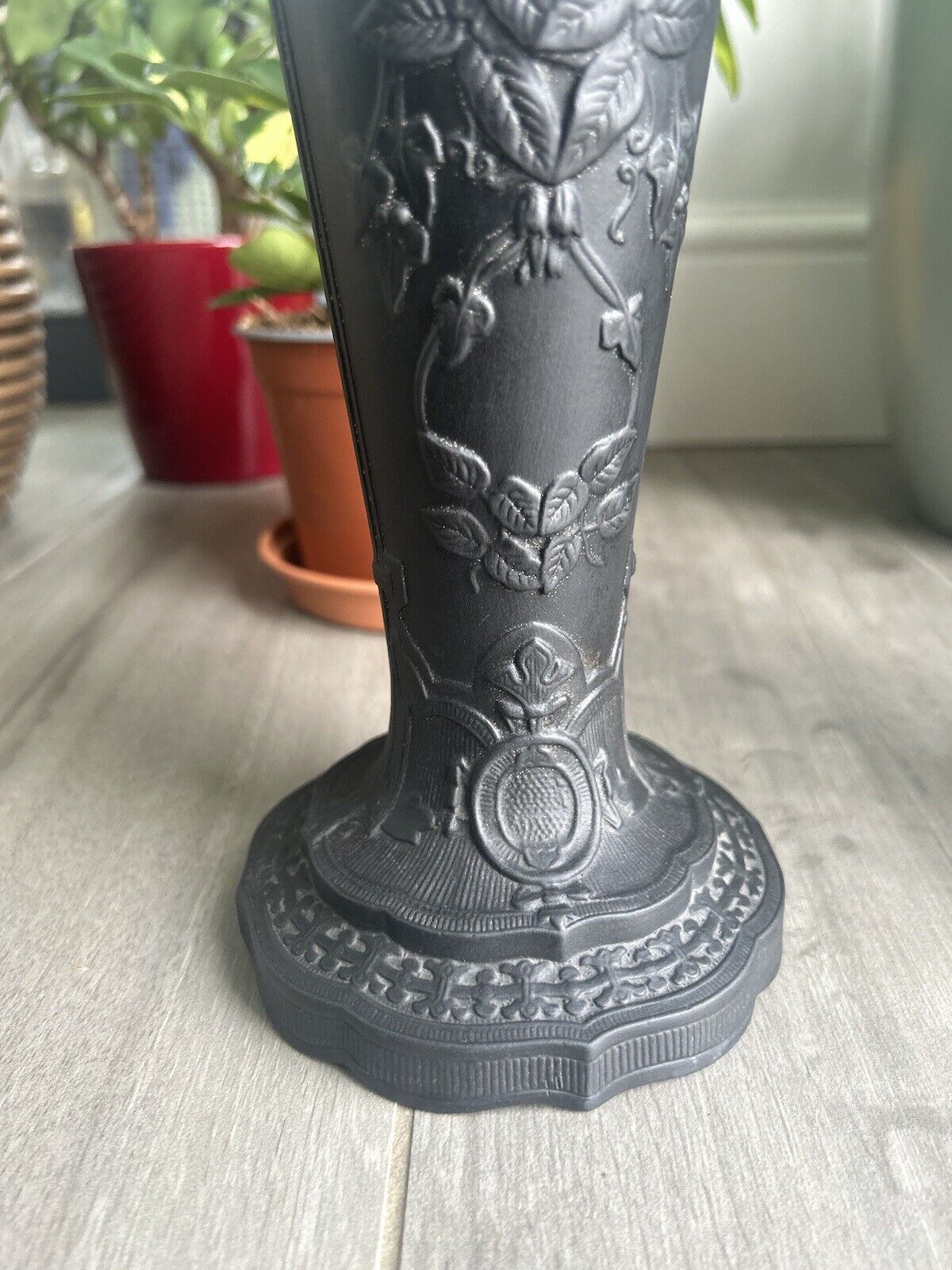 Wedgwood Basalt Vase Pair Black Jasperware Wedgwood Conical Grand Vases