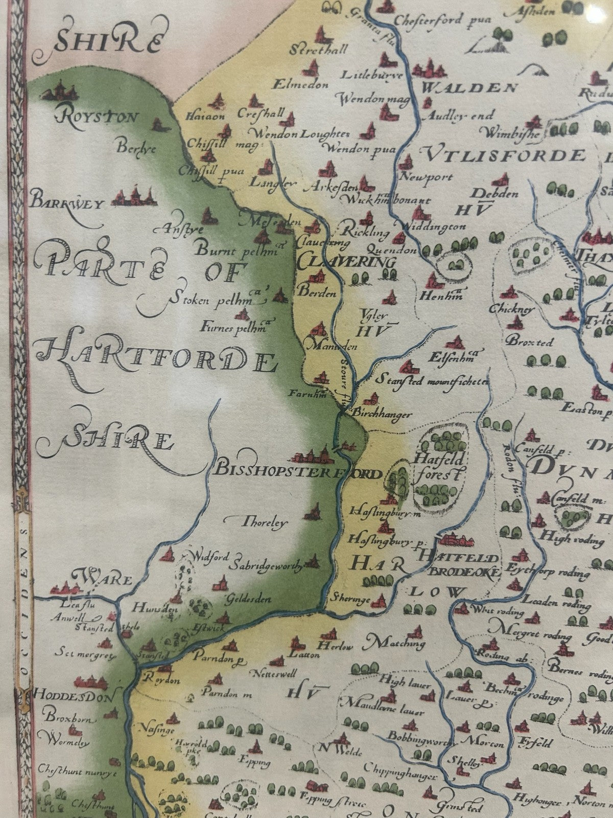 Saxton's Map of Essex 1576 British Museum Facsimile Framed Print 19686