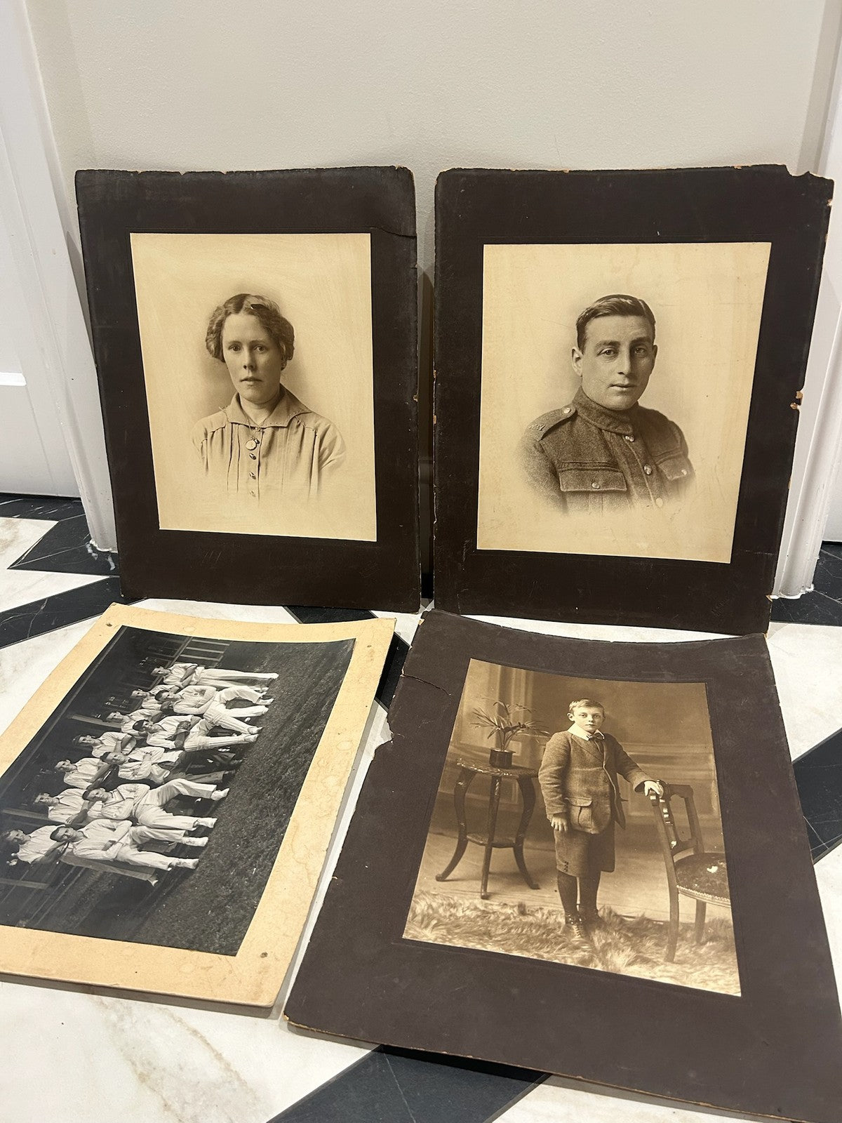 Set 4 WWI Studio Photographs c.19051918 T.U. Barber Faversham Kent RFA Soldier1