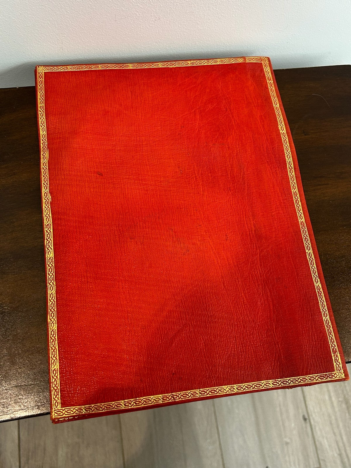 Antique Ottoman Embossed Leather Quran Book Cover Gilt Arabesque Islamic7