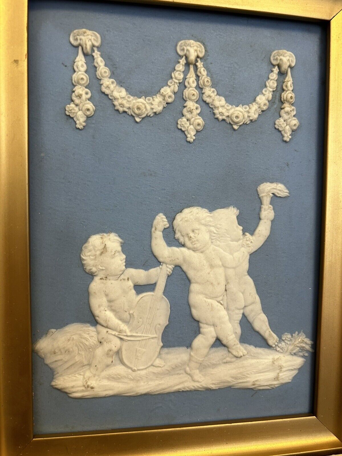 Wedgwood Pair Framed Jasperware Plaques 19th Century - RARE