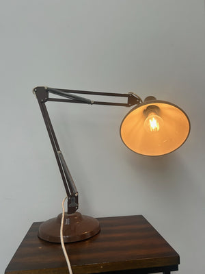 Vintage Thousand & One Lamps 1001 Anglepoise Style Desk Lamp Brown 1970s 75cm