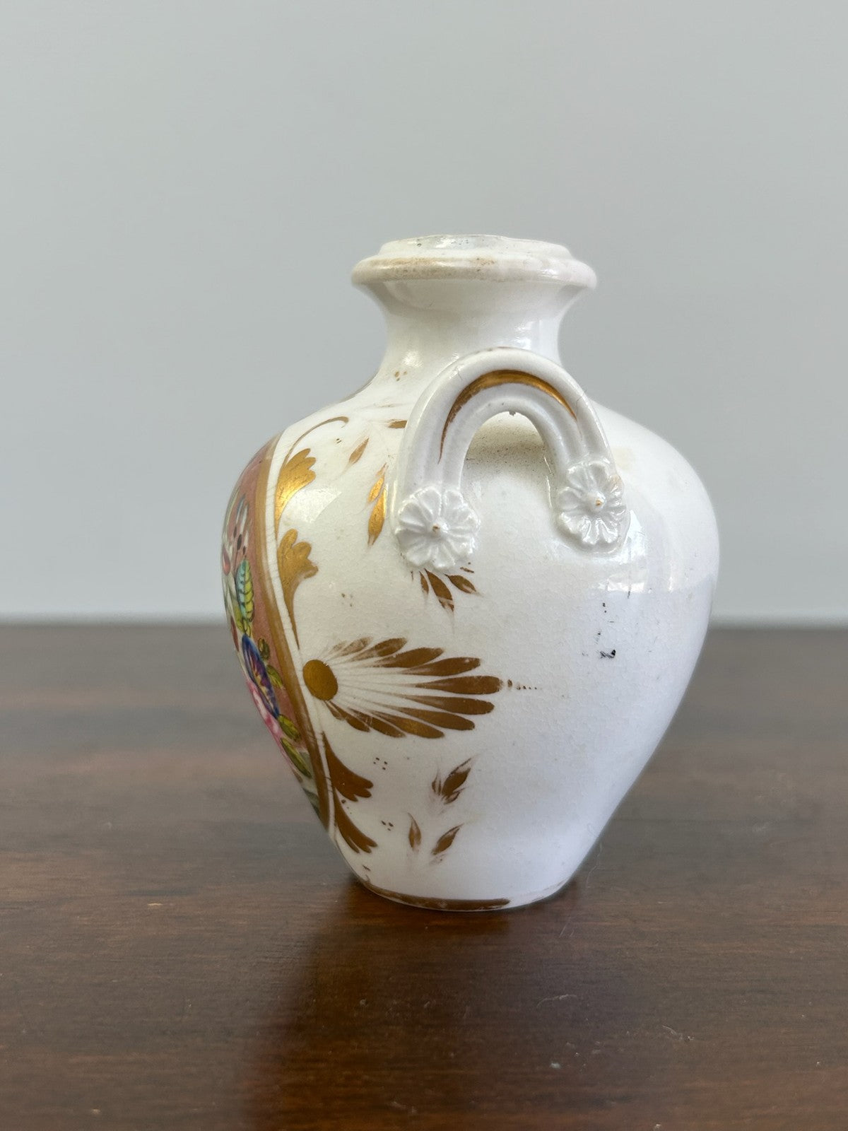Royal Crown Derby Miniature Vase Hand Painted Flowers English Porcelain3