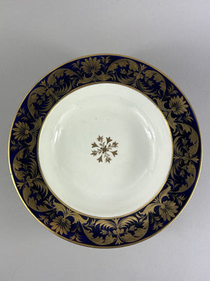 Early 19th Century Royal Crown Derby Cobalt and Gilt Soup Plate 25cm