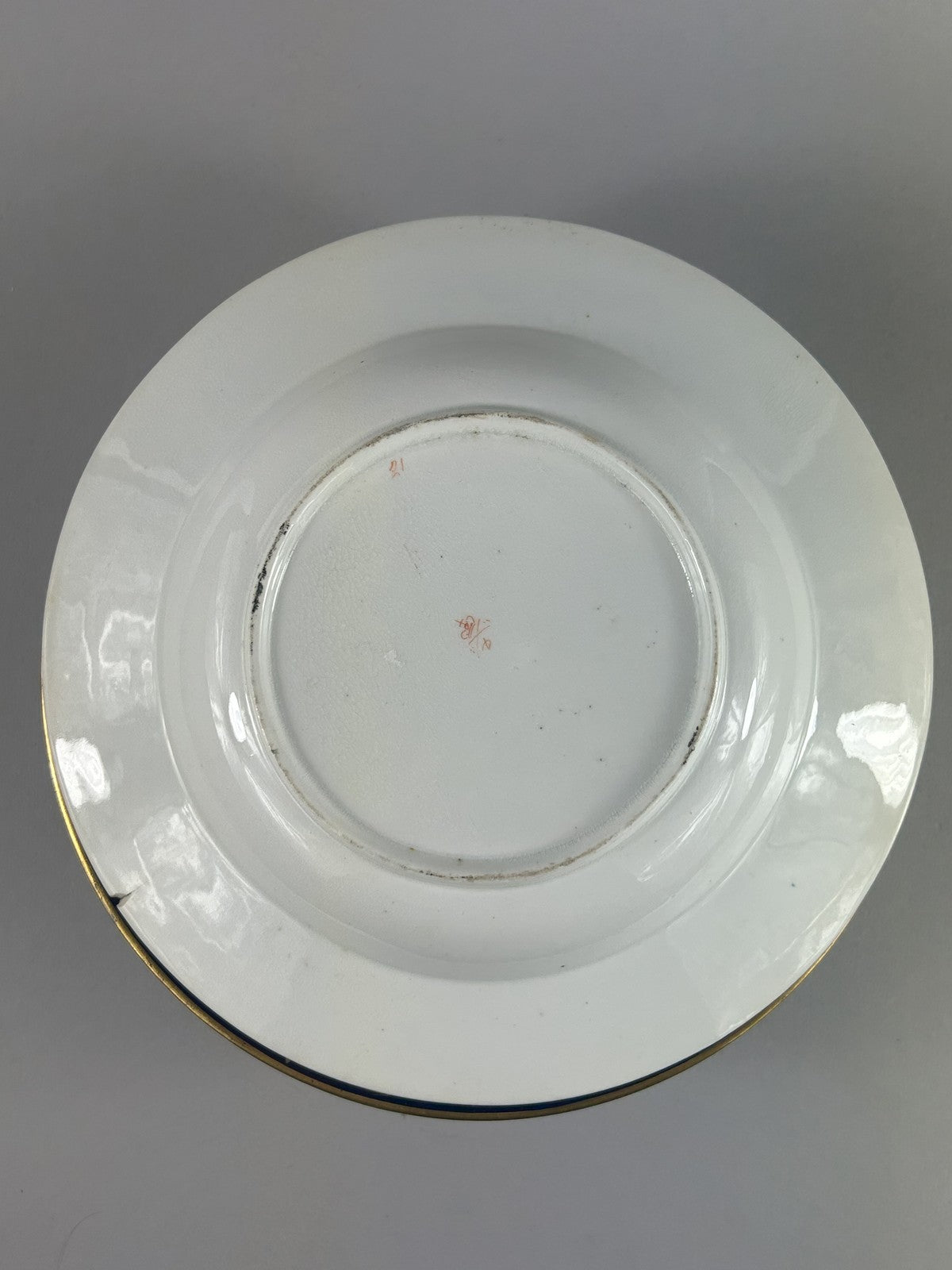 Early 19th Century Royal Crown Derby Cobalt and Gilt Soup Plate 25cm