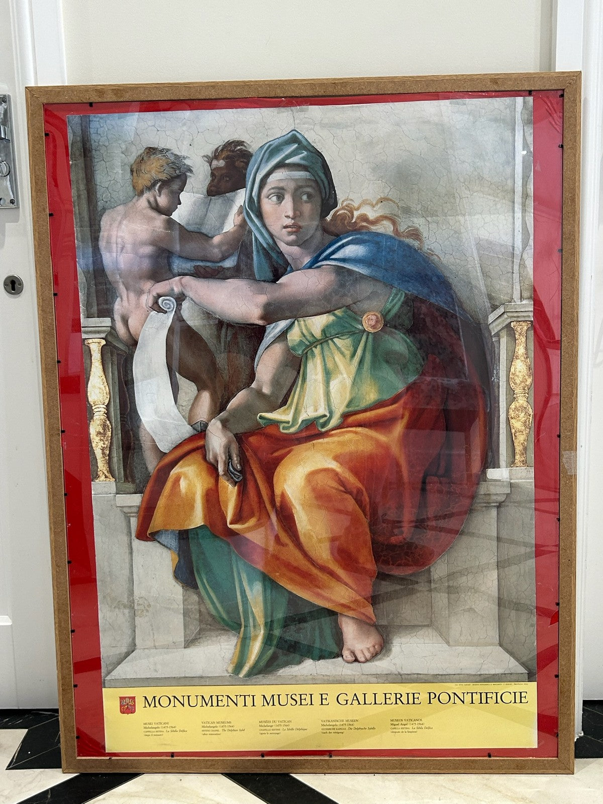 Framed Vatican Museums Photographic Print Sistine Figures 107x87cm0