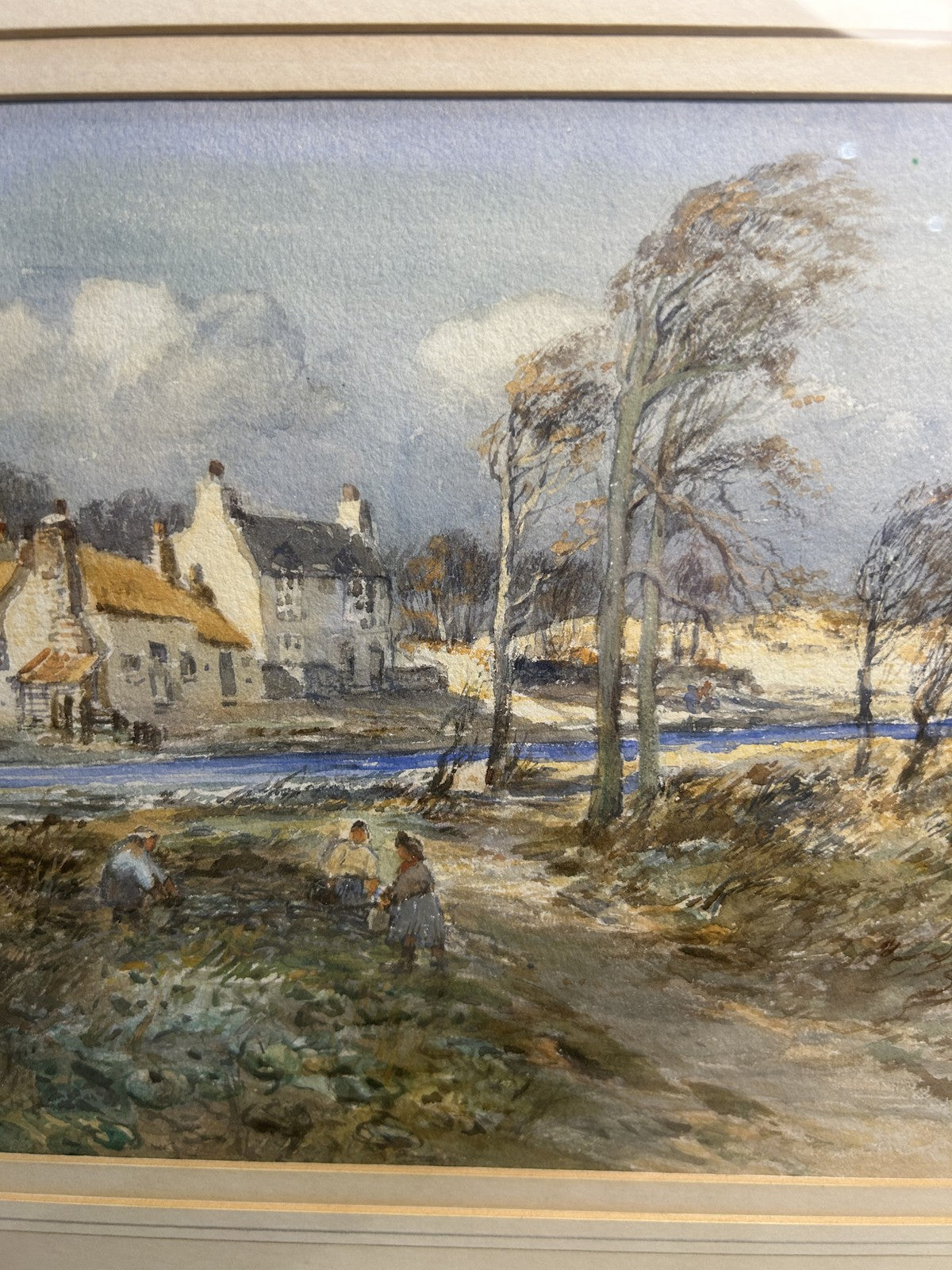 Antique Watercolour "A Tidal River" Holywell Dene Seaton Sluice6