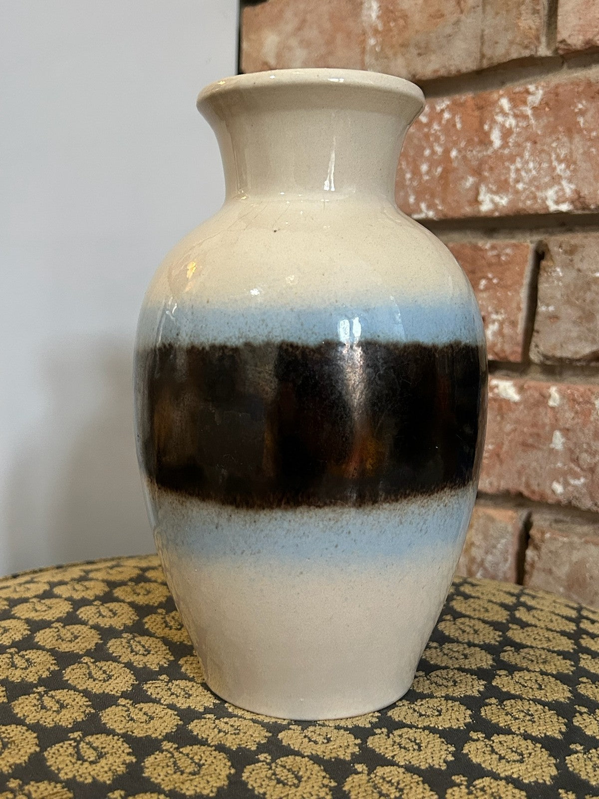 West German Pottery Vase 246 22 Cream Ground Black Band Mid Century Retro3