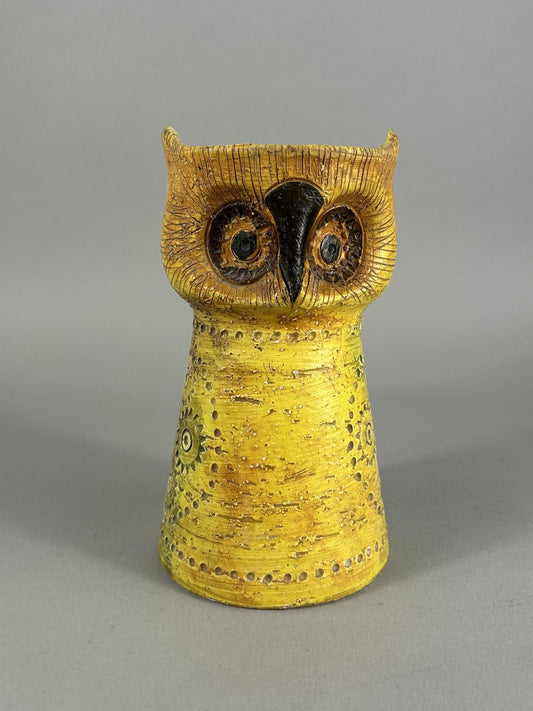 Vintage Bitossi Rosenthal Netter Yellow Owl Figurine Italy 45/5A
