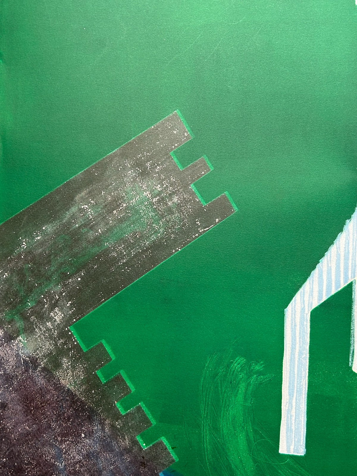 John Newling Signed Mixed Media on Paper Rocket Blindstamp 108cm2