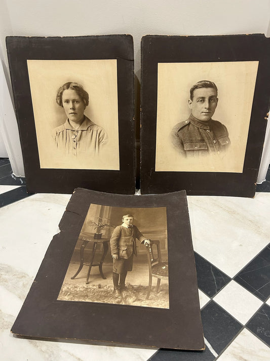 Set 4 WWI Studio Photographs c.19051918 T.U. Barber Faversham Kent RFA Soldier0