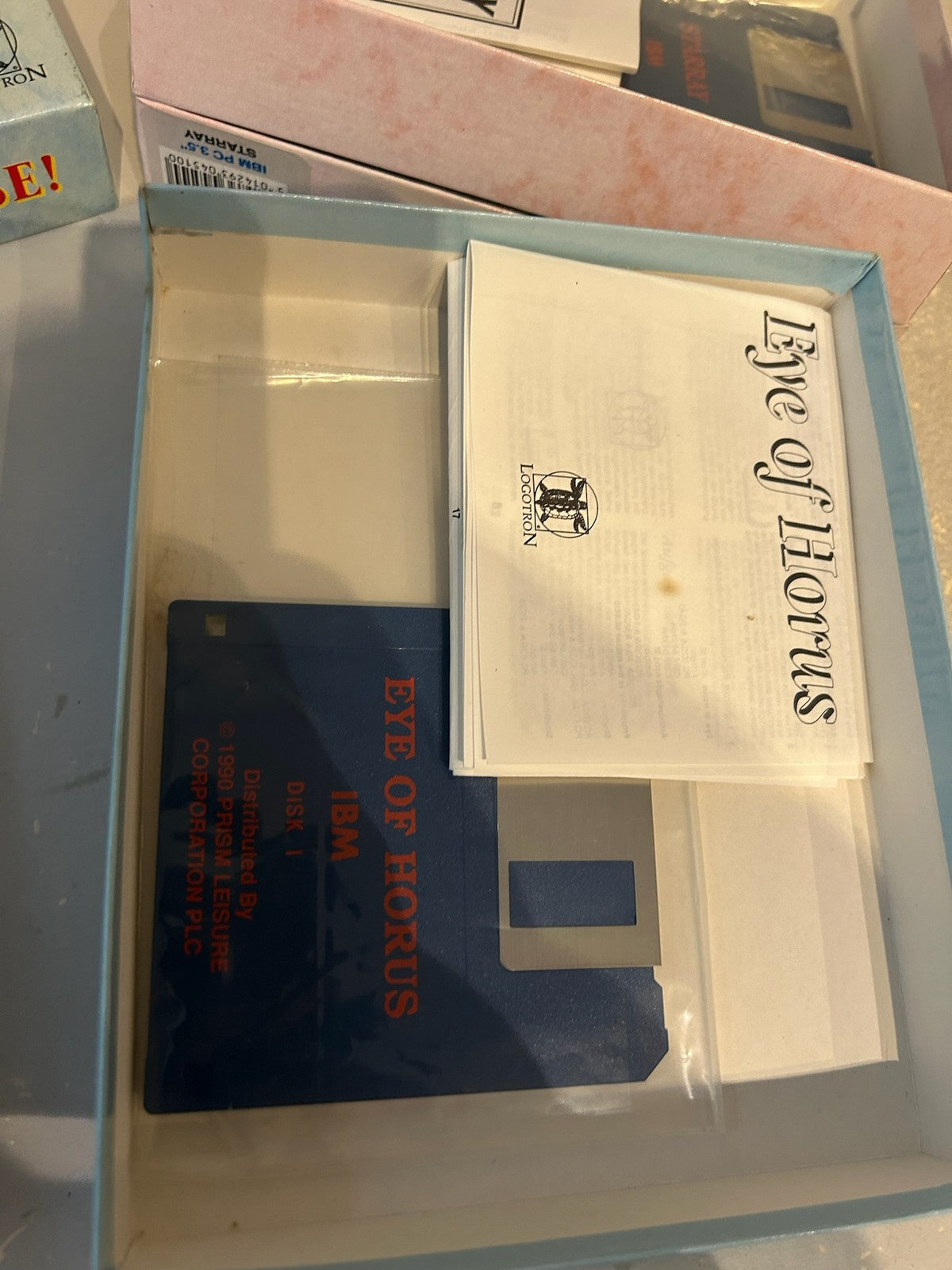 Logotron Big Box PC Games x4 StarRay Star Goose Archipelagos Eye of Horus IBM13