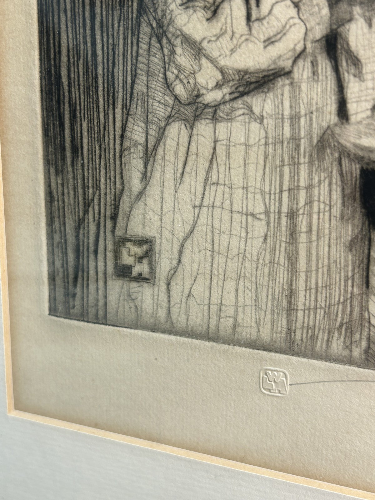 William LeeHankey — Drypoint Etching — Mother and Two Children5