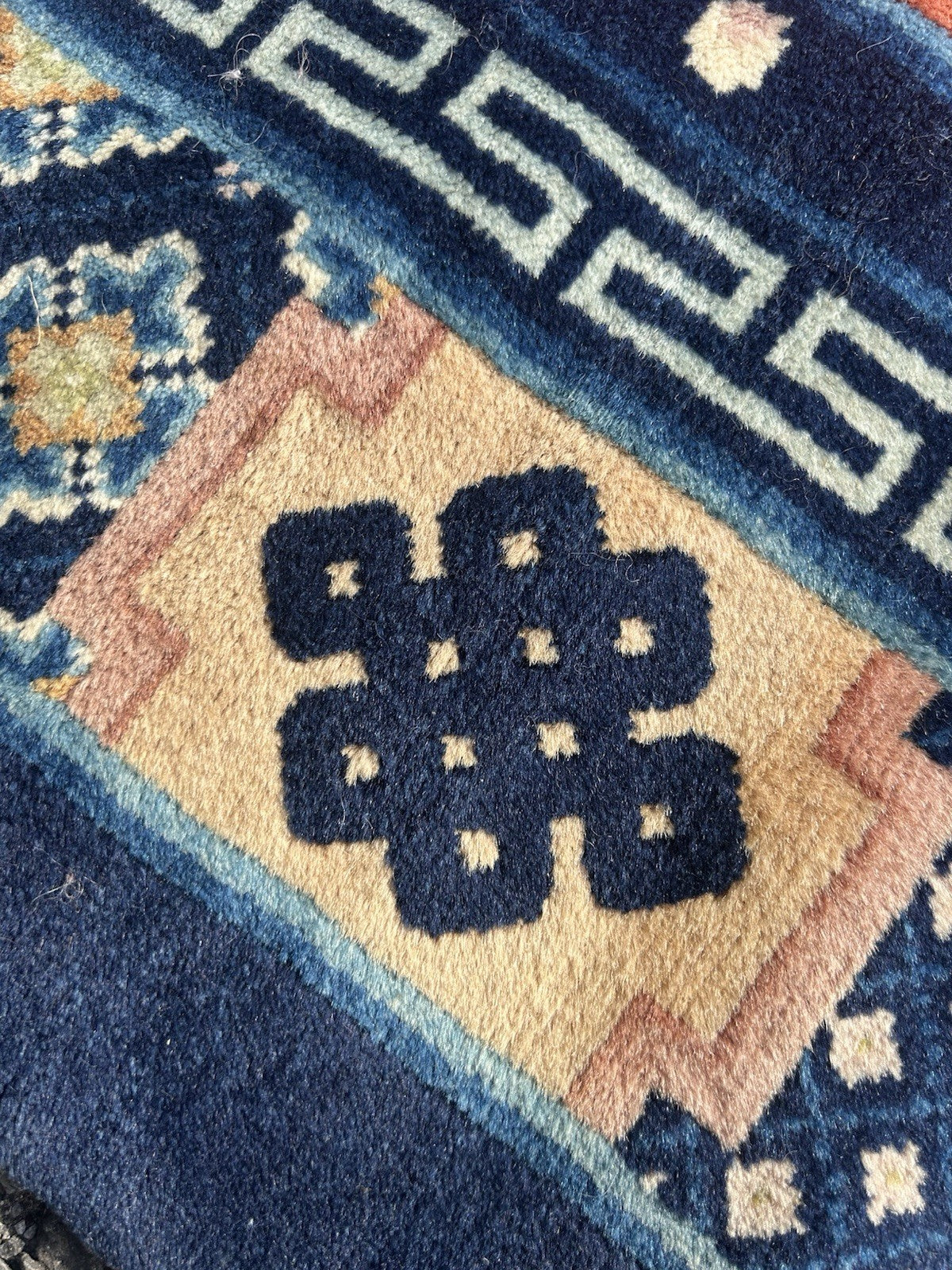 Semi Antique Chinese Pecking Rug CHINA Area Carpet Orange12