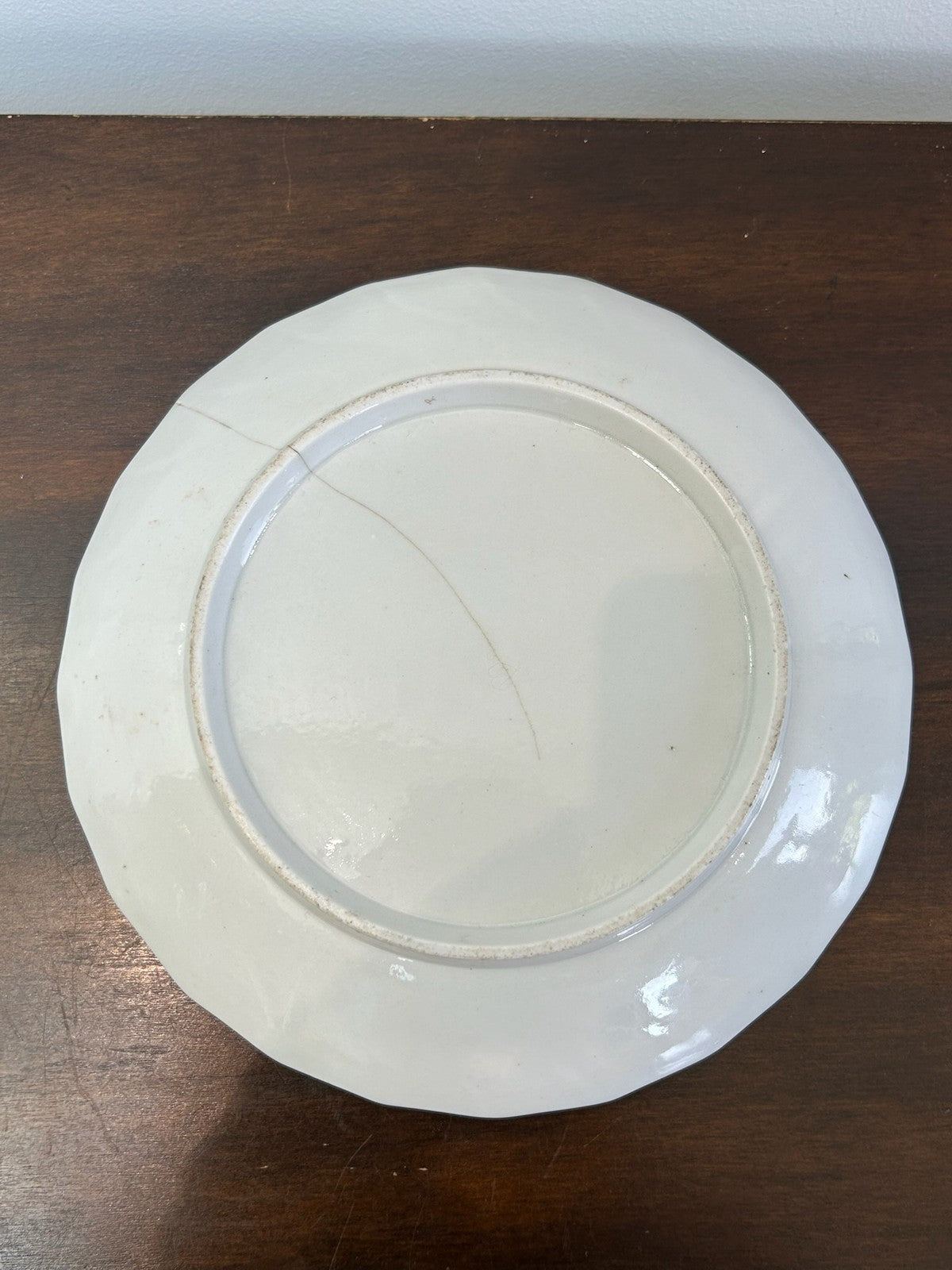 Antique Porcelain Dessert Plate Gilt Moulded Border Gilt Anchor Crest A/F4