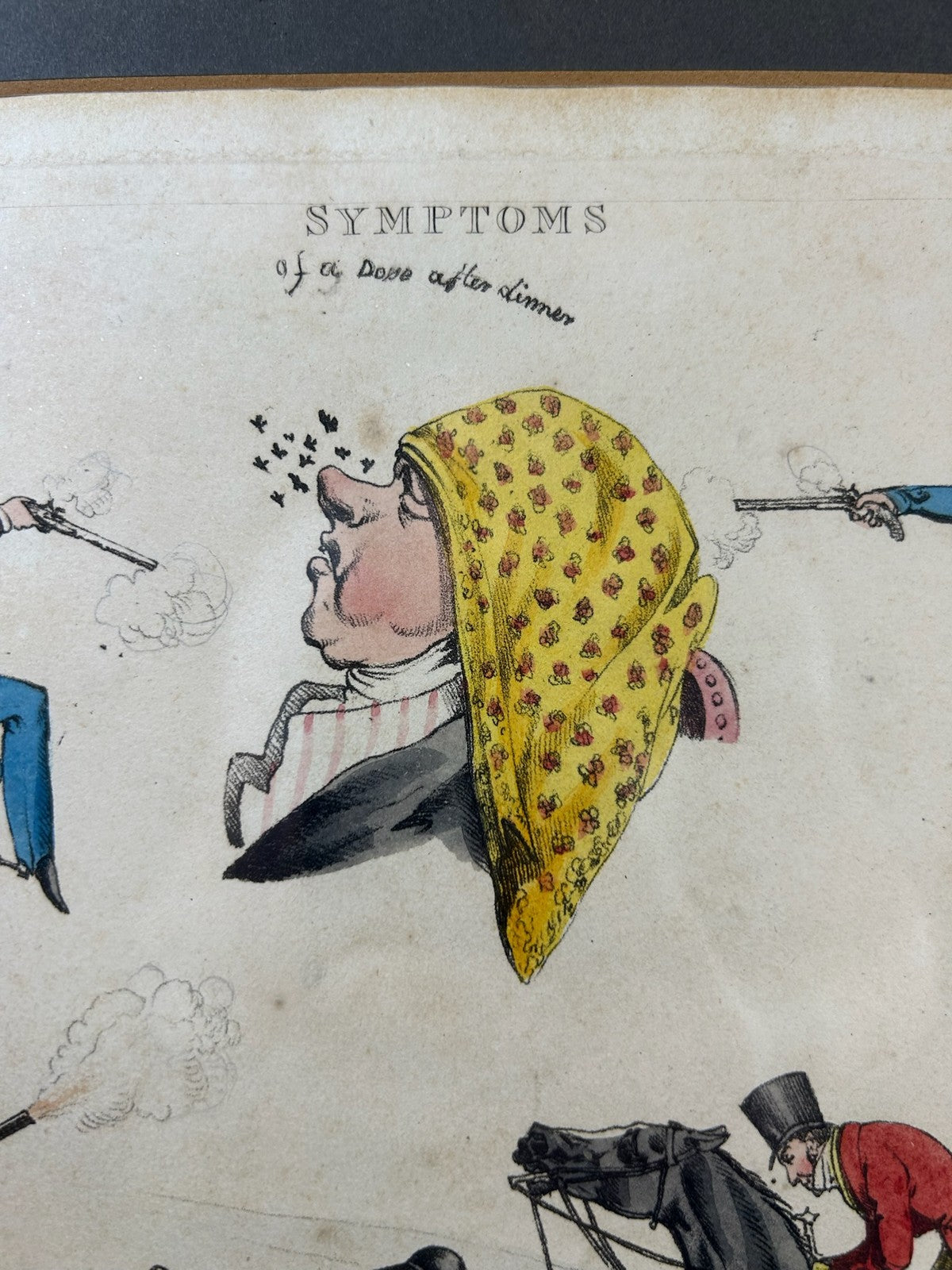 Henry Alken SYMPTOMS 1822 Hand Coloured Etching Duel Pistols Thos McLean Regency3