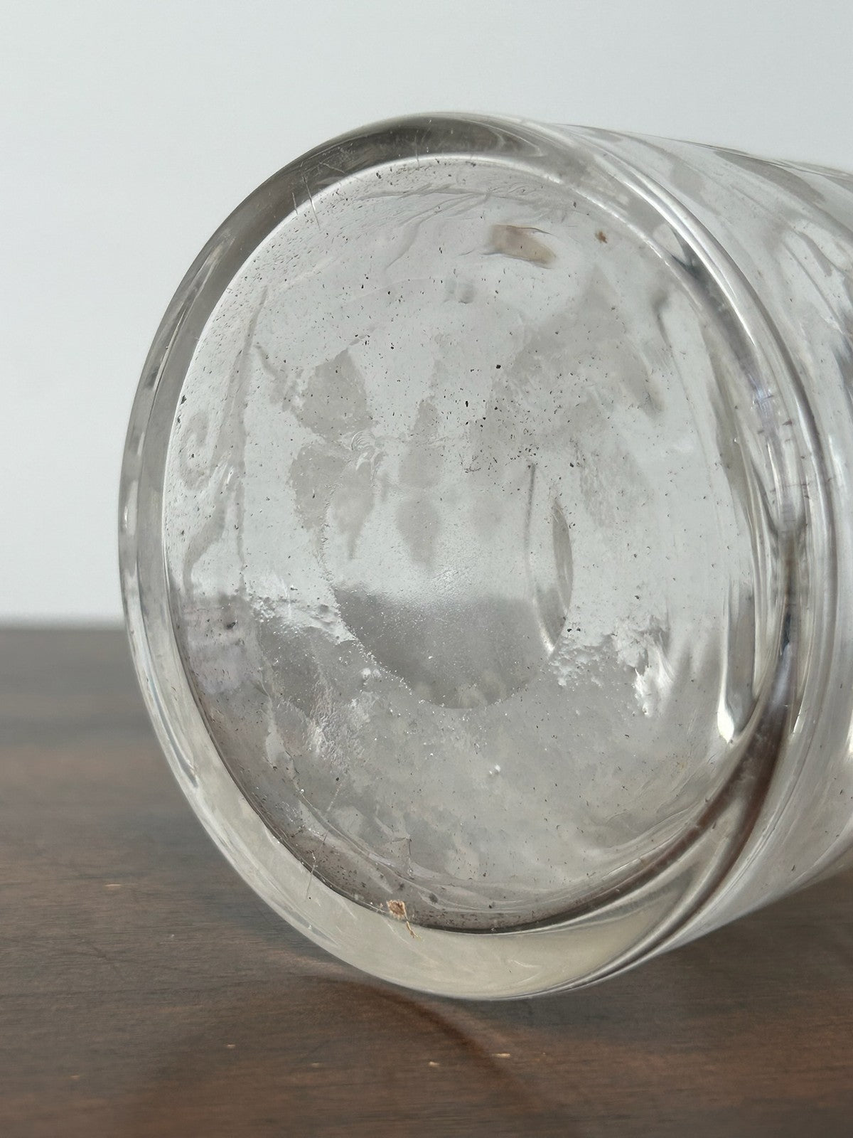 Antique Cut Glass Dressing Jar with Silver Collar & Glass Cover 14cm3