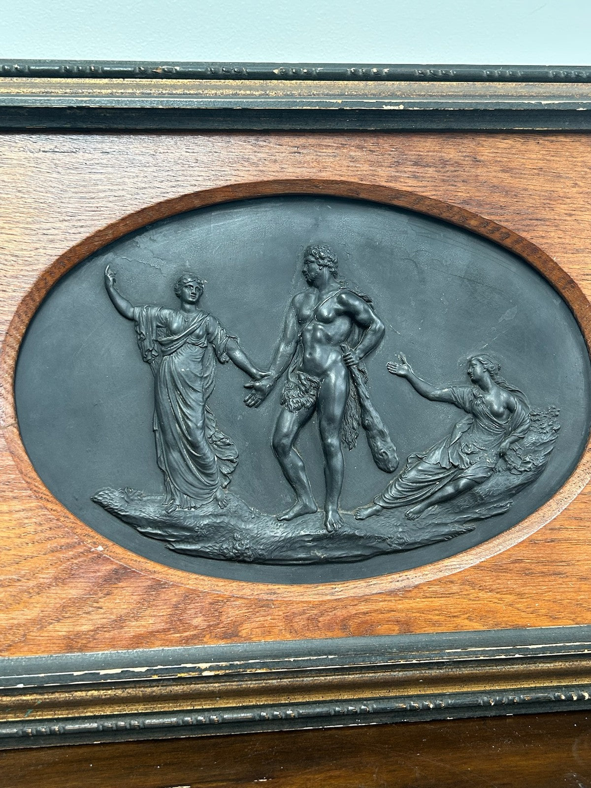 Wedgwood Black Basalt Plaque 'The Judgment of Hercules' Framed1