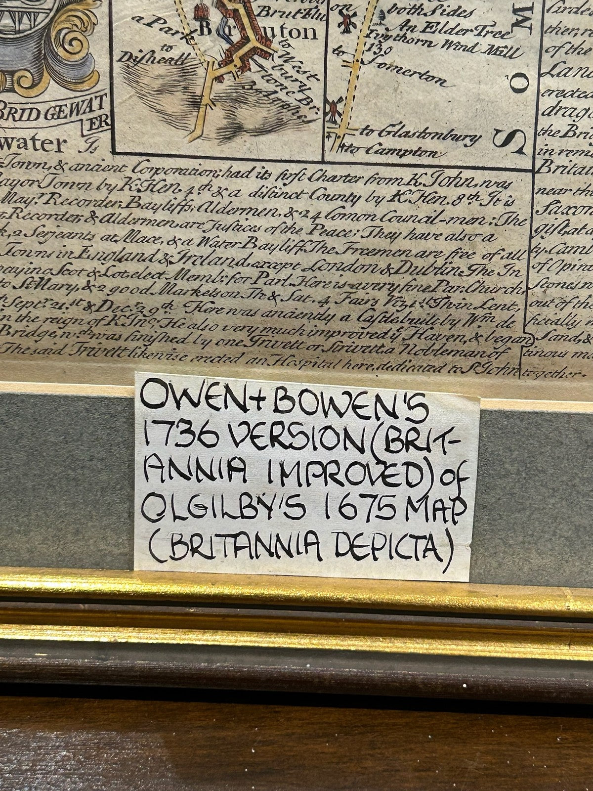 Antique Owen Bowen Britannia Depicta Road Map Somerset Bridgwater Framed3
