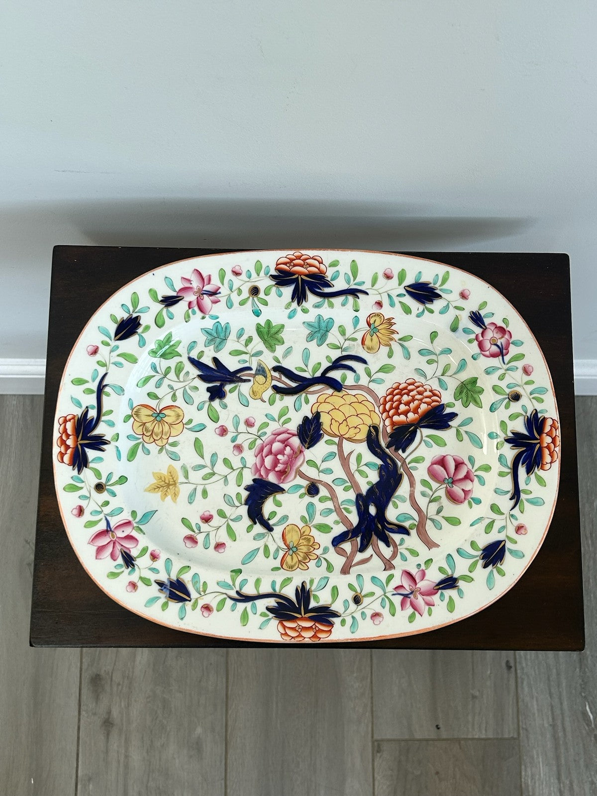 Imari Pattern Ironstone Oval Platter Floral Mason's Style 36x28cm2