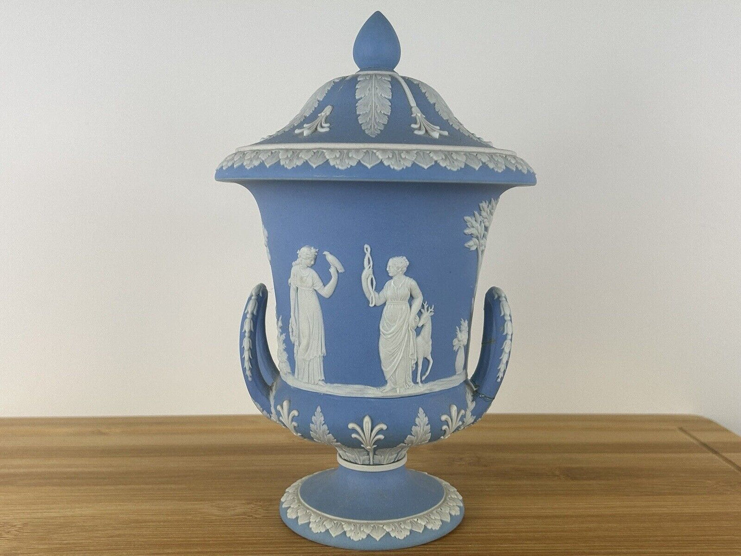 Wedgwood light blue jasperware campagna urn