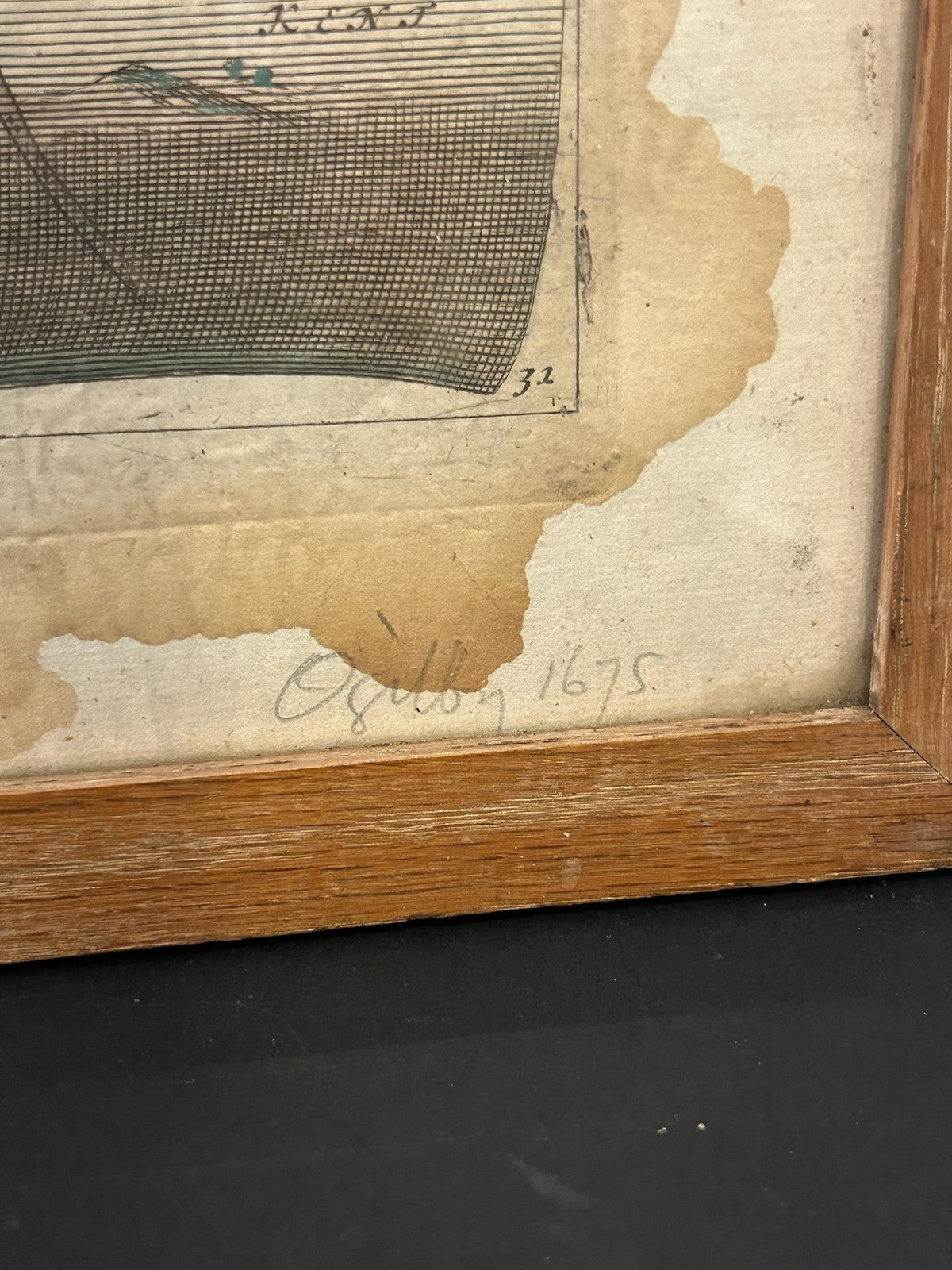 John Ogilby 1675 Road Map London to Rye Sussex Britannia Strip Map Framed7
