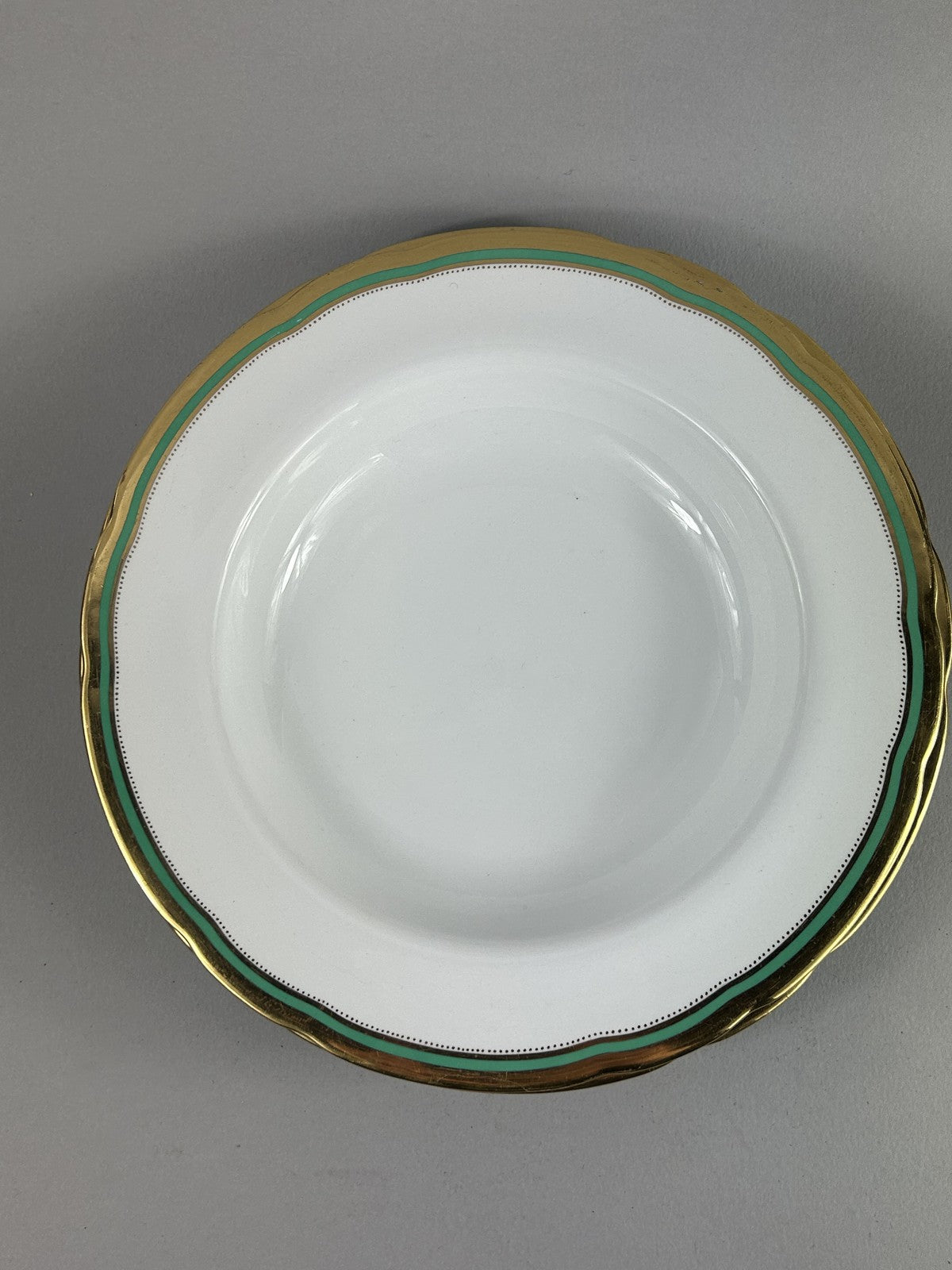 Vintage Spode Embassy Green Rimmed Soup Plates 27cm – Set of Four
