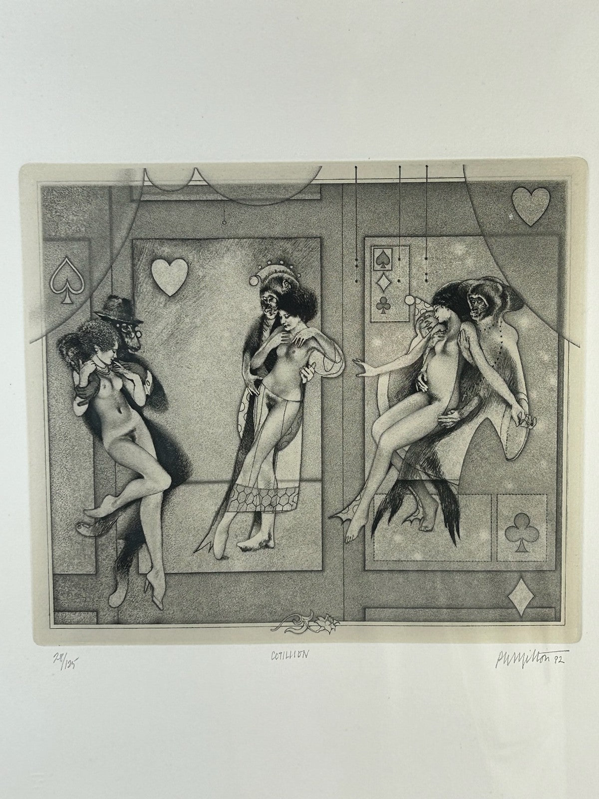 Peter Milton Cotillion 1982 Signed Etching & Engraving 28/125 Eros Errant Framed1
