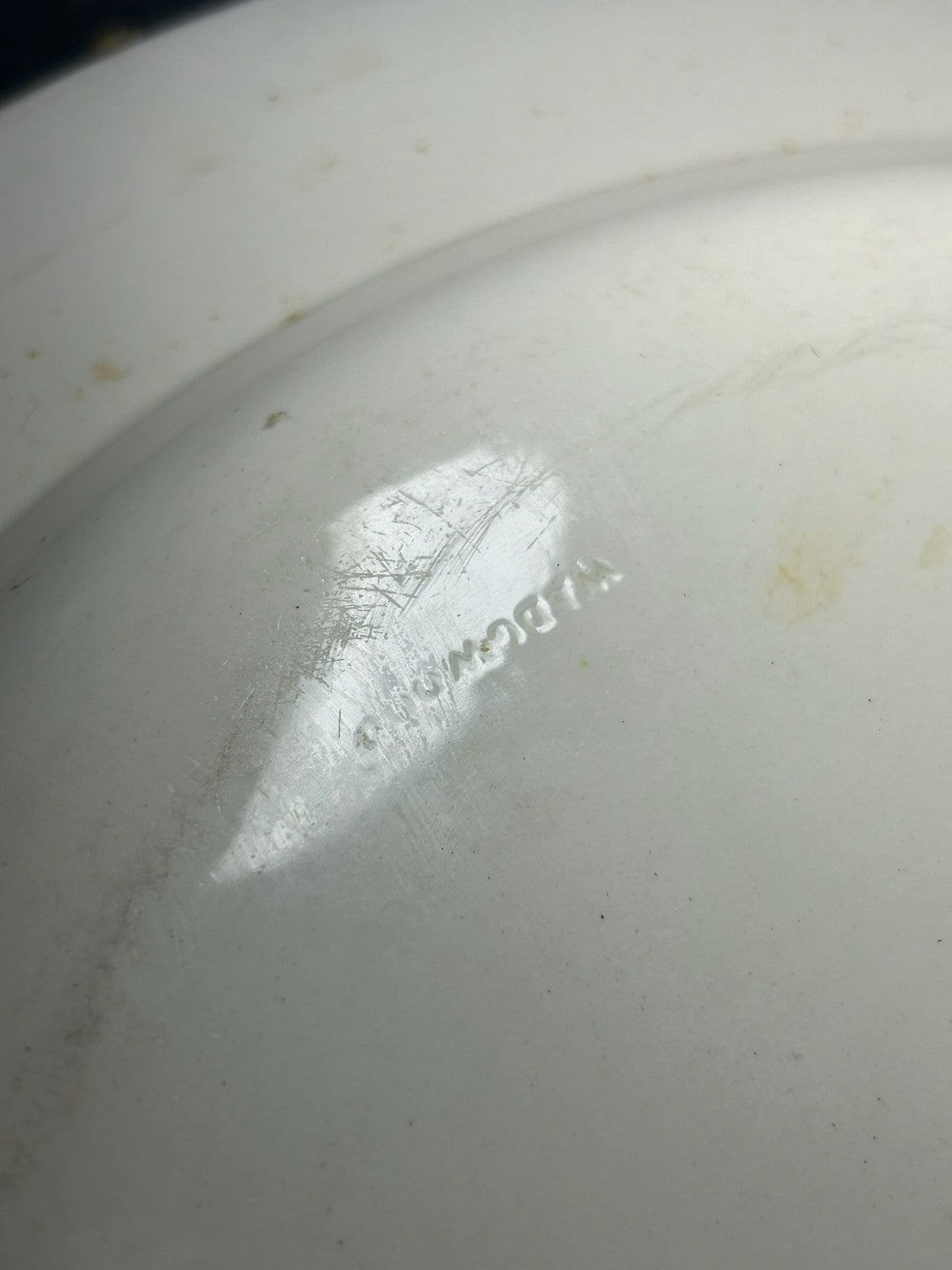 Antique Wedgwood Creamware Plate Brown Leaf Border c1800 Impressed Mark2