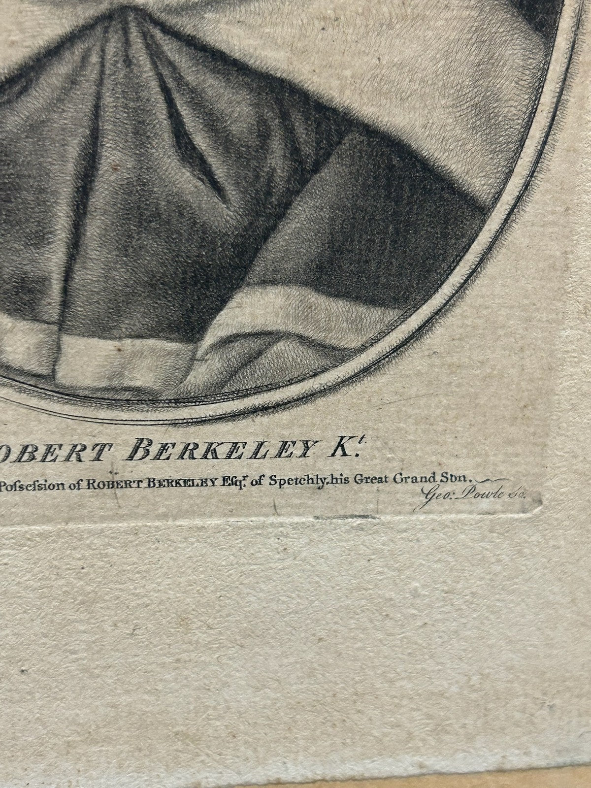 Antique Georgian Engraving Sir Robert Berkeley Judge Portrait by Geo Powle2
