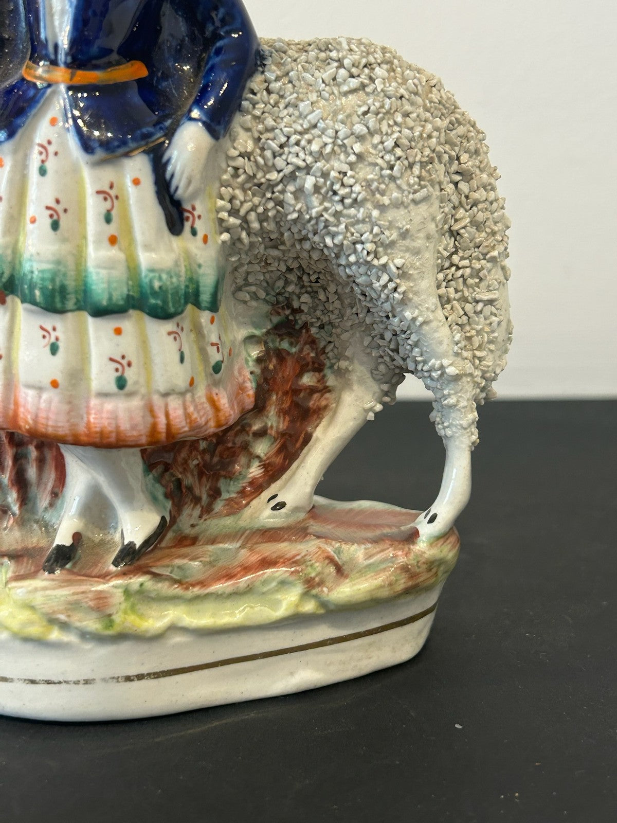 Pair Antique Victorian Staffordshire Figures Scottish Highland Couple with Sheep11
