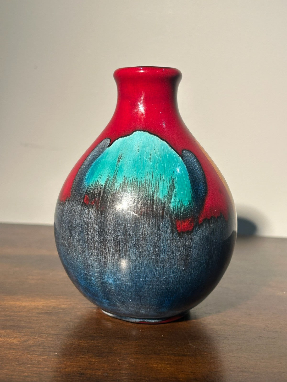 Poole Pottery Bud Vase Living Glaze Hand Decorated English Studio 13cm3