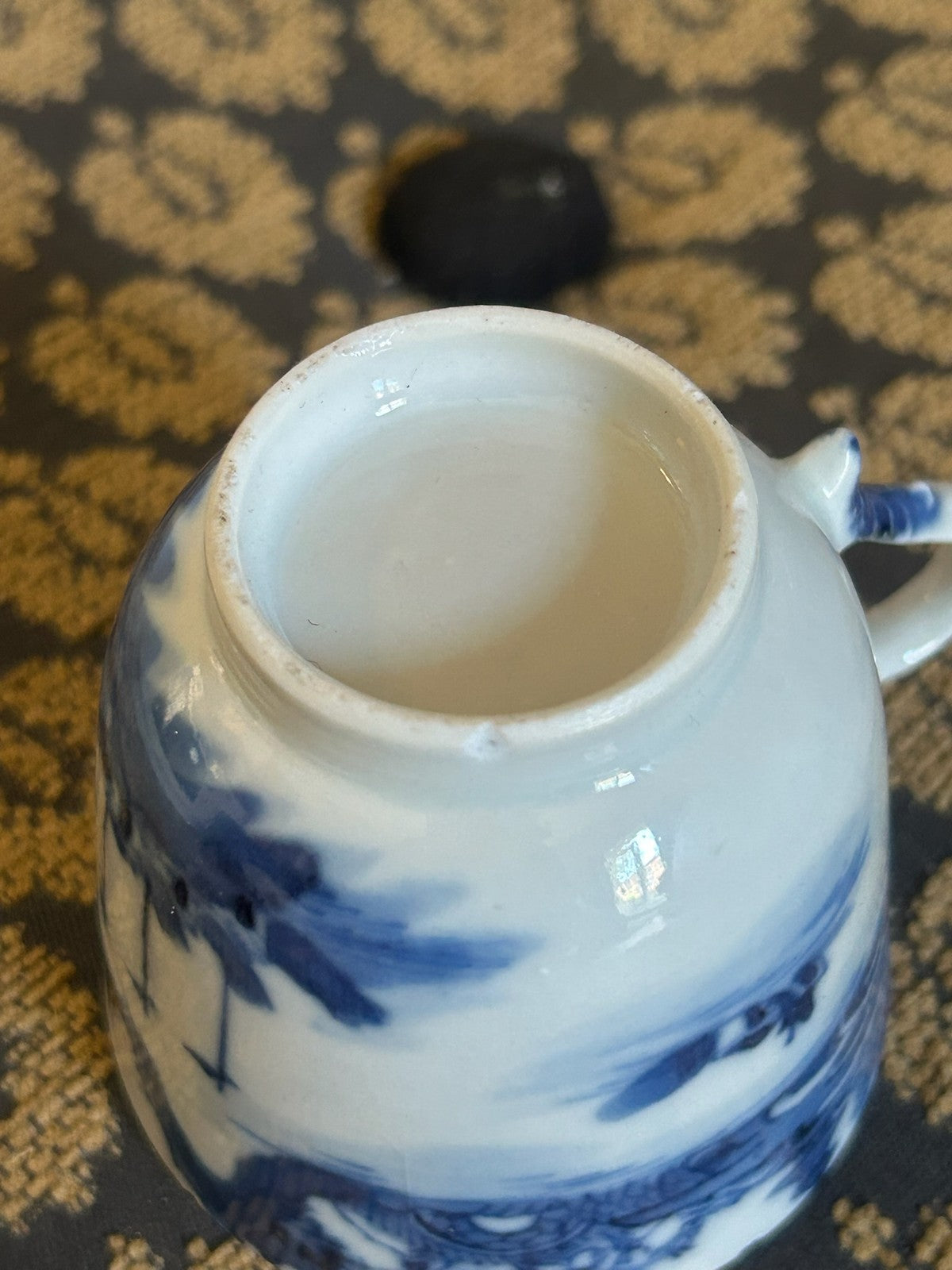 Antique Chinese Export Style Blue and White Porcelain Cup Landscape Pattern11