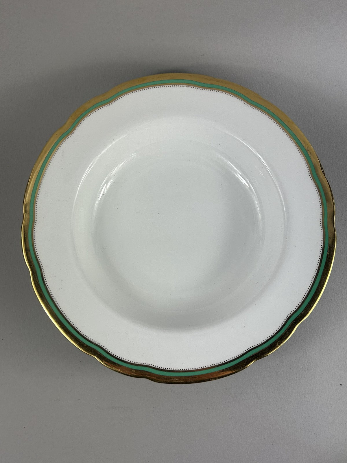 Vintage Spode Embassy Green Rimmed Soup Plates 27cm – Set of Four