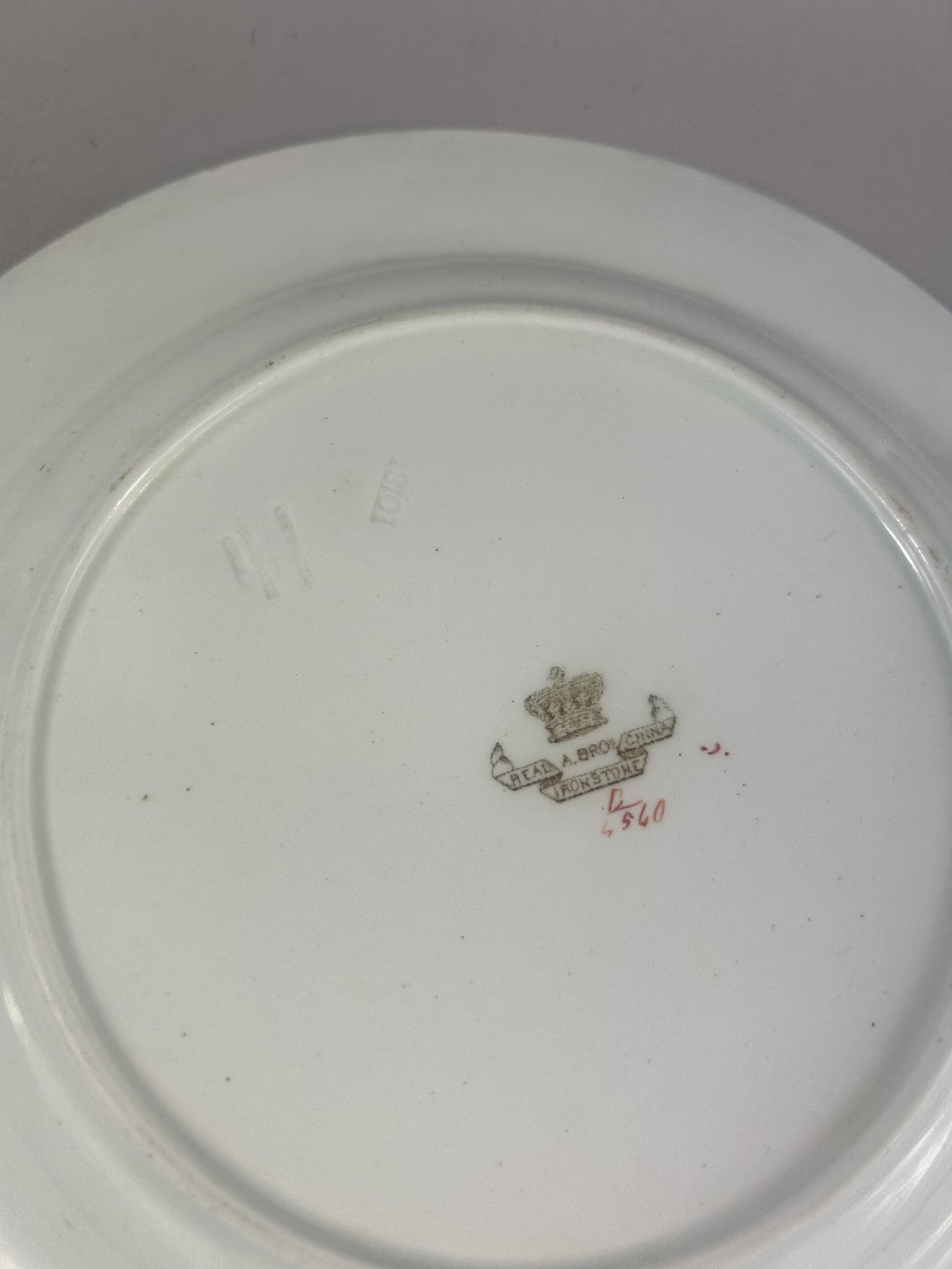Rare Ashworth Real Ironstone China Black Ground Floral Plate 26cm