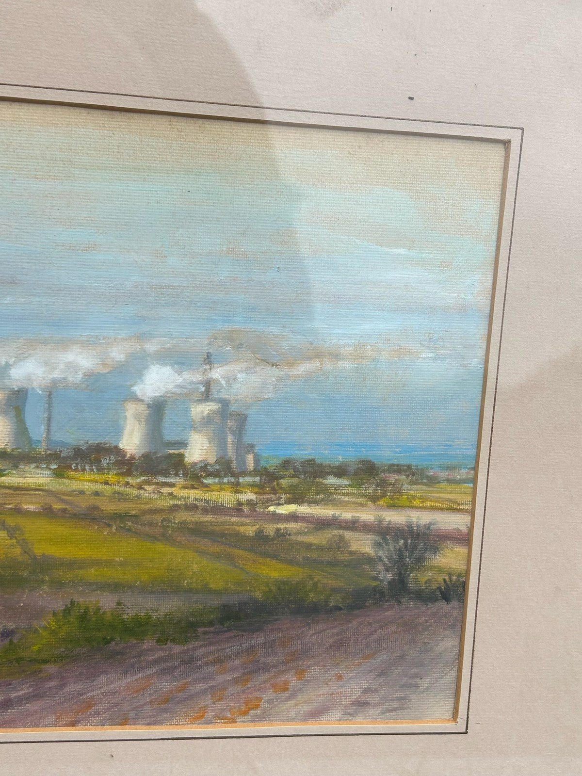 A.I. Cameron Oil Painting Power Plant Countryside Vintage Unusual Framed8