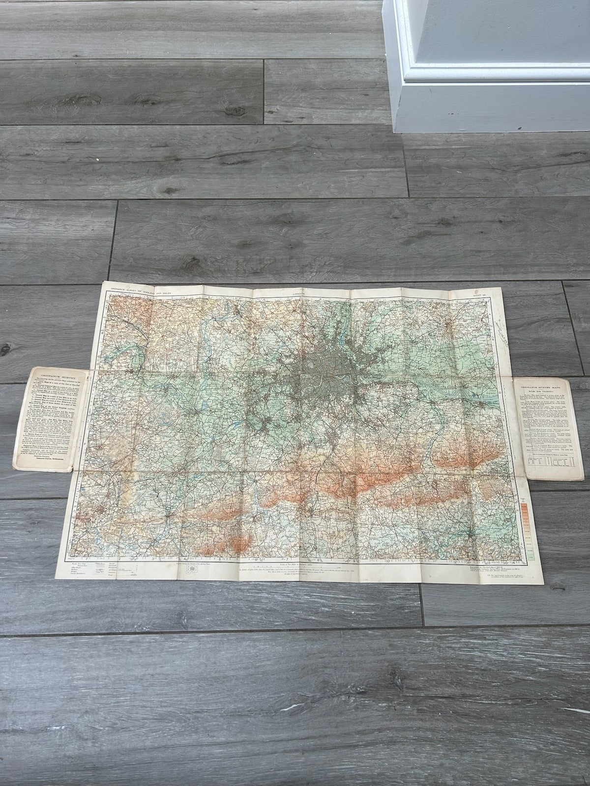 Antique Ordnance Survey One Inch Folding Map London c.19102