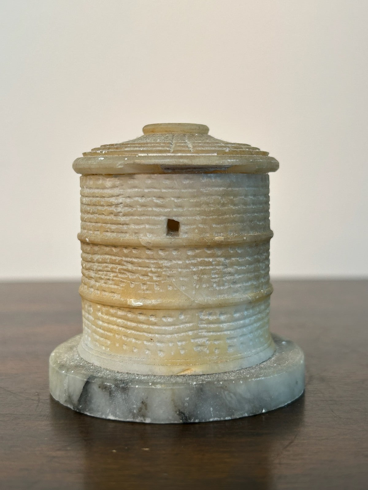 Grand Tour Carved Alabaster Model of the Pantheon Rome on Marble Base5