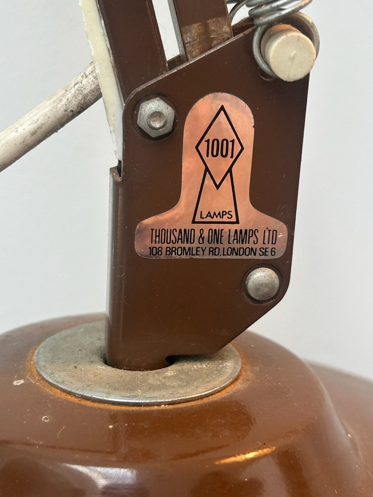 Vintage Thousand & One Lamps 1001 Anglepoise Style Desk Lamp Brown 1970s 75cm2