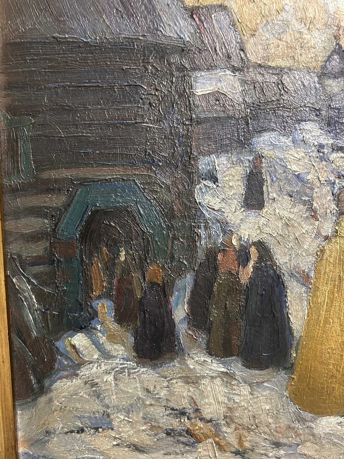 Antique Oil Painting "Going to Church" Russian Scene — Rasumov7