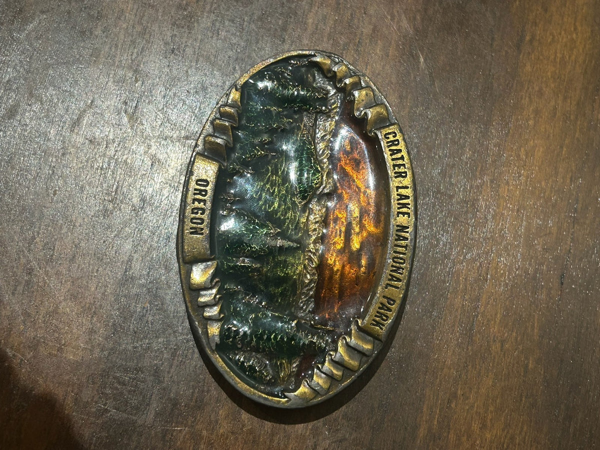 Bergamot Brass Works 1978 Crater Lake National Park Oregon Belt Buckle0