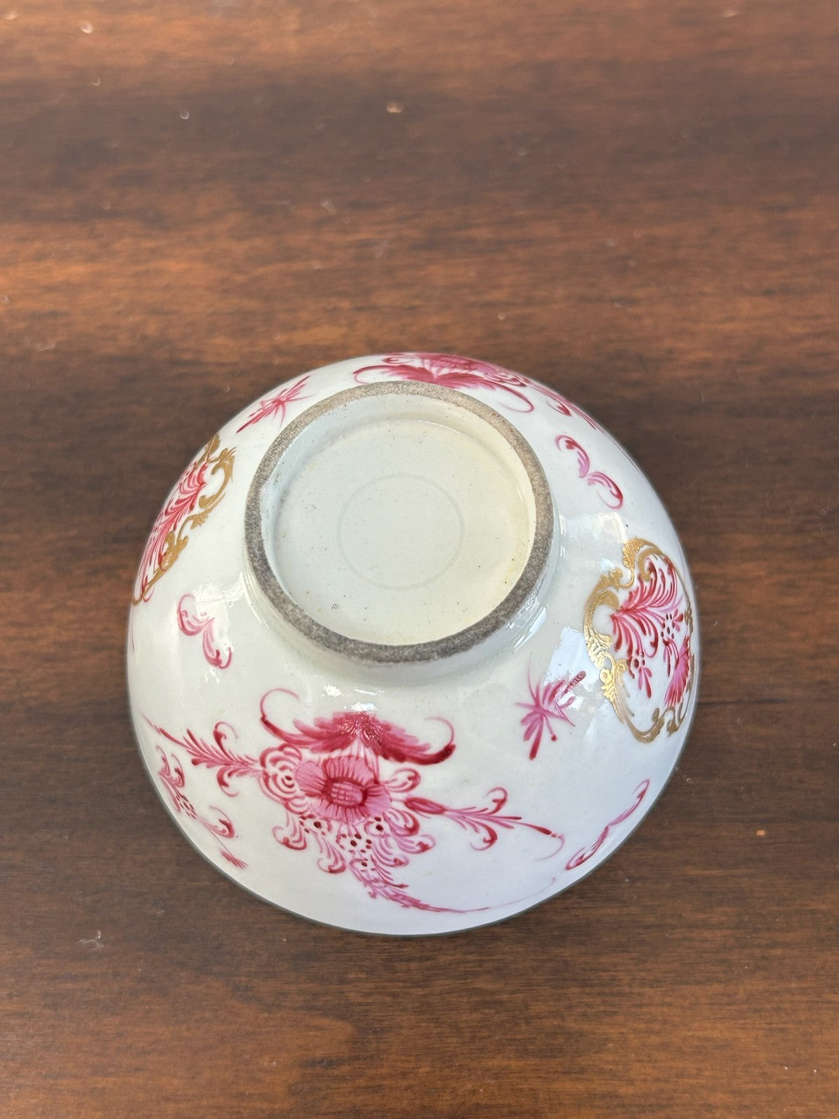 Antique Chinese Export Porcelain Tea Bowl Puce Floral 18th Century4