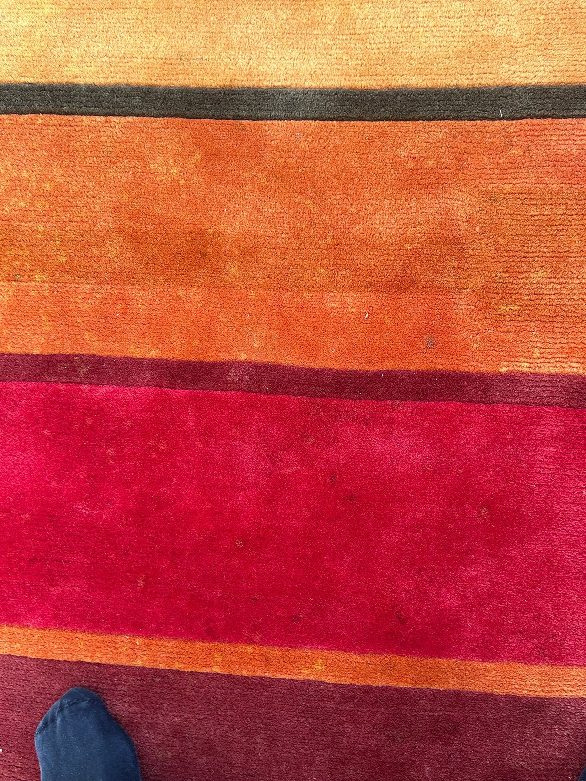Modern Tibetan Nepalese Hand Knotted Striped Wool Rug Designer 176x120cm5