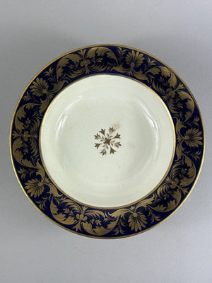 Early Regency Royal Crown Derby cobalt and gilt soup plate c.1810